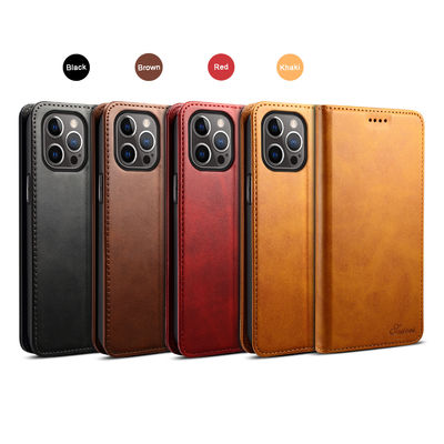 Cassa di lusso del cuoio del portafoglio del telefono della cassa del ODM di cuoio genuino/OEM Iphone