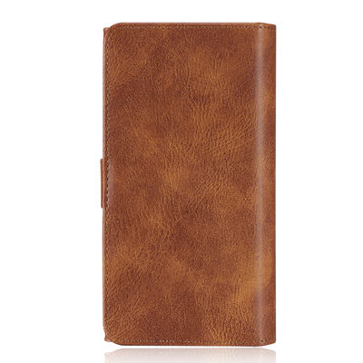 Casse di cuoio antiurto Flip Card Holder Wallet contro lo sporco del telefono dell'unità di elaborazione