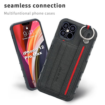 Lanyard Strap Leather Phone Cases per Iphone 14 13 Scratchproof