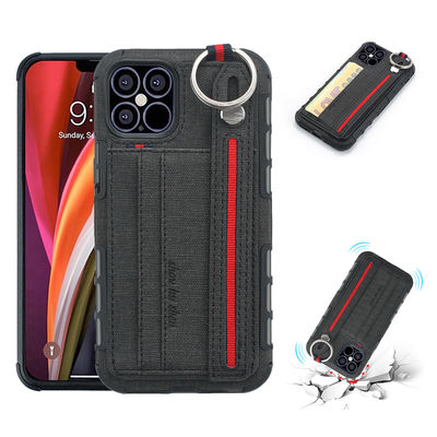 Lanyard Strap Leather Phone Cases per Iphone 14 13 Scratchproof