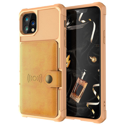 Titolare della carta antiurto di Magsafing della cassa di cuoio del portafoglio del telefono dell'OEM per Iphone 14