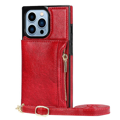 Genuino di lusso antiurto dell'unità di elaborazione Iphone del portafoglio di cuoio senza cuciture della cassa