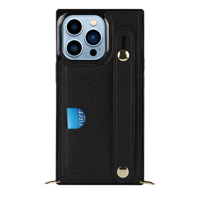 Cassa del telefono del nero di cuoio dell'OEM/ODM di Iphone della cassa squisita del portafoglio