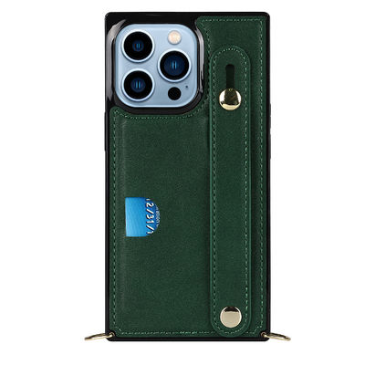 Cassa del telefono del nero di cuoio dell'OEM/ODM di Iphone della cassa squisita del portafoglio