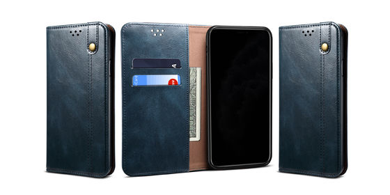 Cassa di lusso contro lo sporco di cuoio genuina squisita del telefono del portafoglio di caso di Iphone