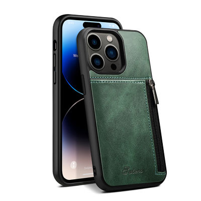 Cassa di lusso di cuoio genuina del portafoglio di Iphone delle casse del telefono moderna