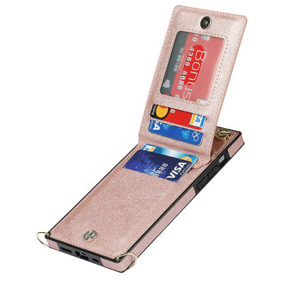 Cassa di cuoio genuina del portafoglio di Iphone delle casse di cuoio di lusso del telefono
