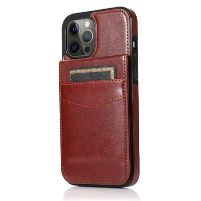 Casse di cuoio del telefono del cuoio della prova del graffio di Iphone della cassa del telefono del portafoglio