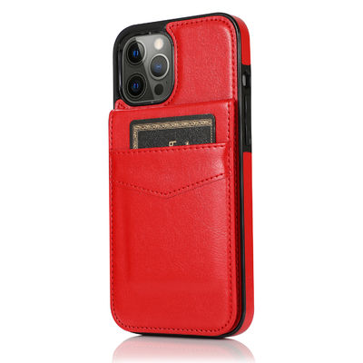 Casse di cuoio del telefono del cuoio della prova del graffio di Iphone della cassa del telefono del portafoglio