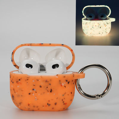 Cassa luminosa Airpods del silicone della cuffia della copertura inoffensiva della cassa pro