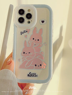 Cassa per cellulari a prova di urti Slim Pink Rabbit Iphone 15 Cassa per cellulari Apple