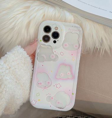 Cassa per cellulari a prova di urti Slim Pink Rabbit Iphone 15 Cassa per cellulari Apple