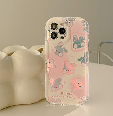 Cassa per cellulari a prova di urti Slim Pink Rabbit Iphone 15 Cassa per cellulari Apple