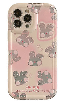 Cassa per cellulari a prova di urti Slim Pink Rabbit Iphone 15 Cassa per cellulari Apple